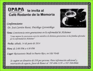 anuncio para facebook y pagina Cafe Rodante de la Memoria